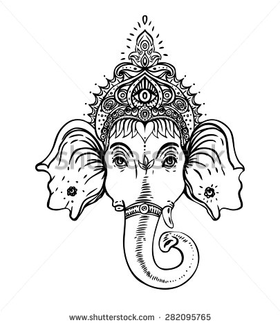 405x470 Ganesha Hindu Elephant God Head All About India