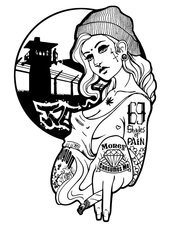 600x800 Gangsta Girl Stickers By Nikucis Redbubble