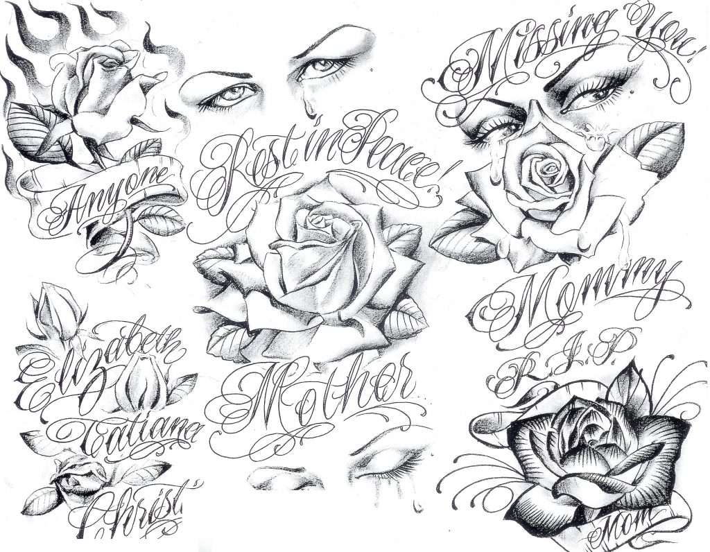 1024x796 Gangster Art Drawings Ink Sleeve On Tattoo Flash