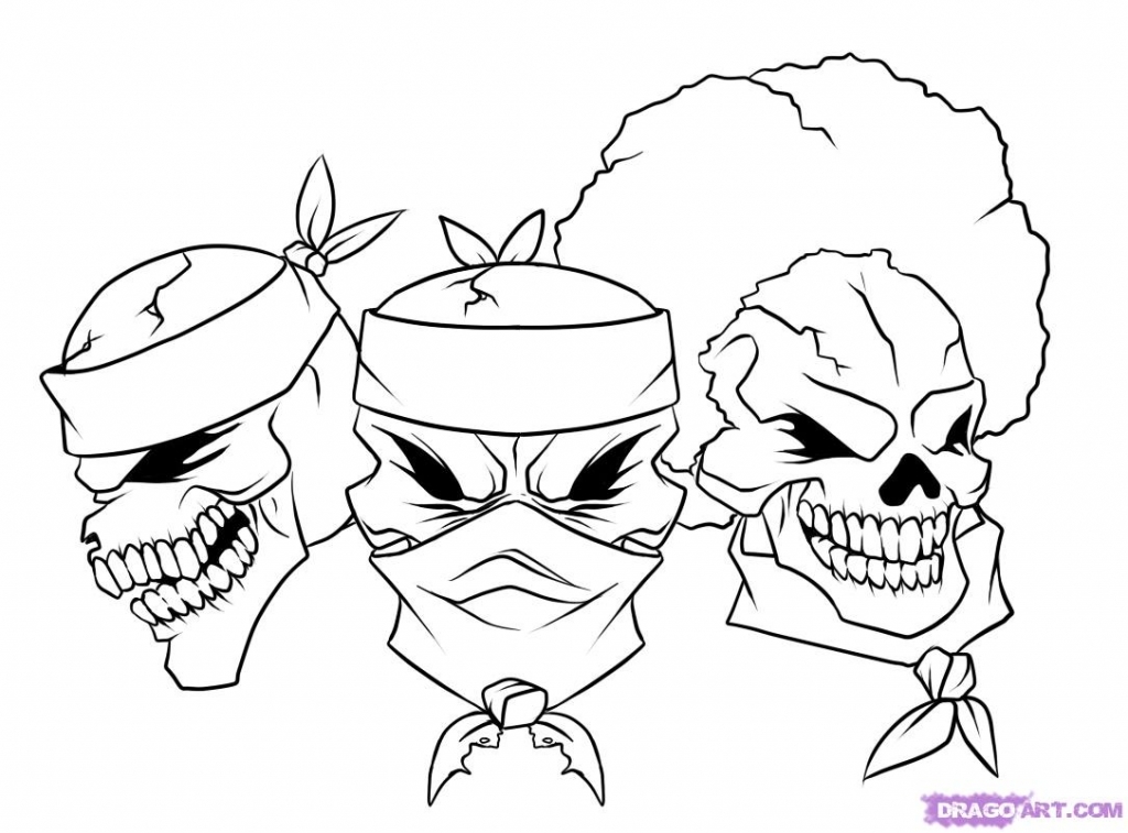 1024x757 How To Draw Gangster How To Draw Gangsta Step Step Skulls Pop