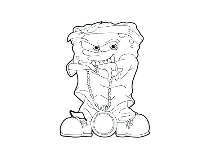 700x500 Gangster Spongebob Coloring Pages Cartoon Gangsta Sheets