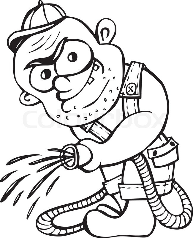650x800 Gangster Gardener. Black And White Vector Illustration In Cartoon