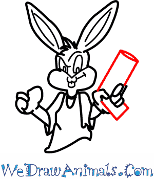 300x350 How To Draw Gangster Bugs Bunny From Looney Tunes