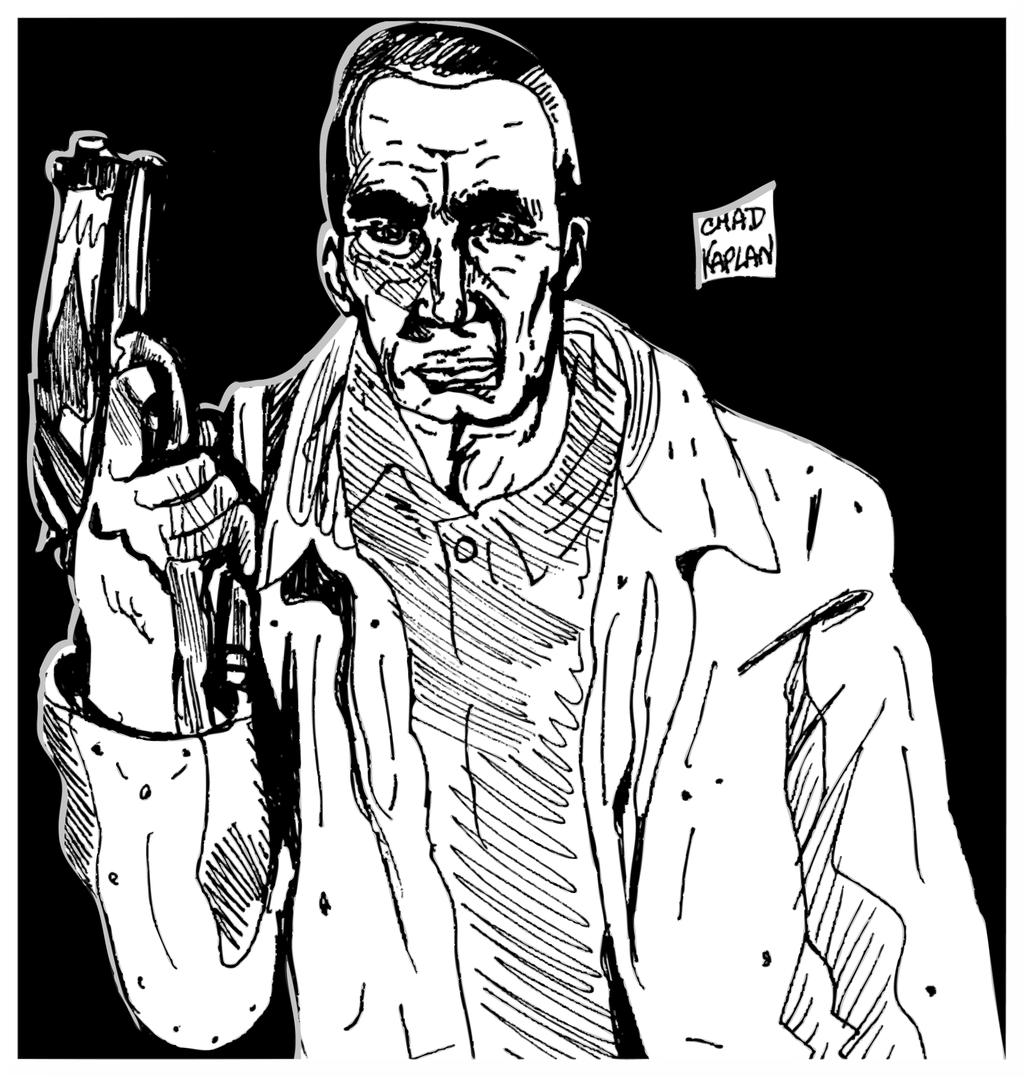 1024x1077 Gangster Drawing By Leevancleefiii