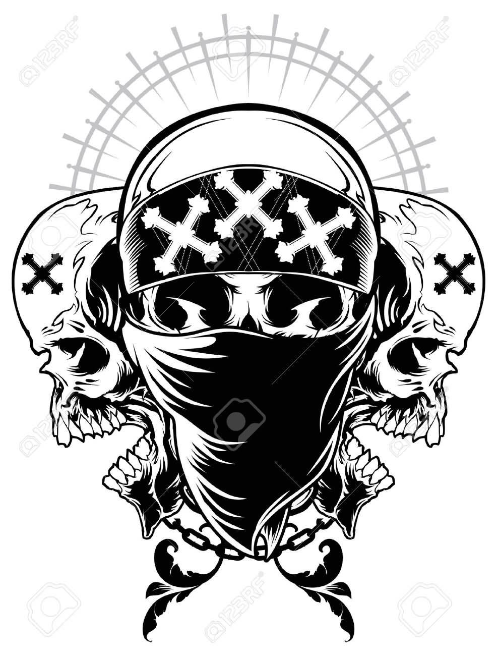 986x1300 Gangster Drawings Of Skulls With Guns
