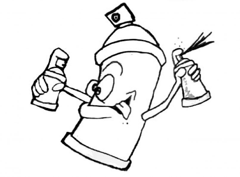 805x594 Drawing Gangster Spray Can Drawings With Spray Paint Bottle