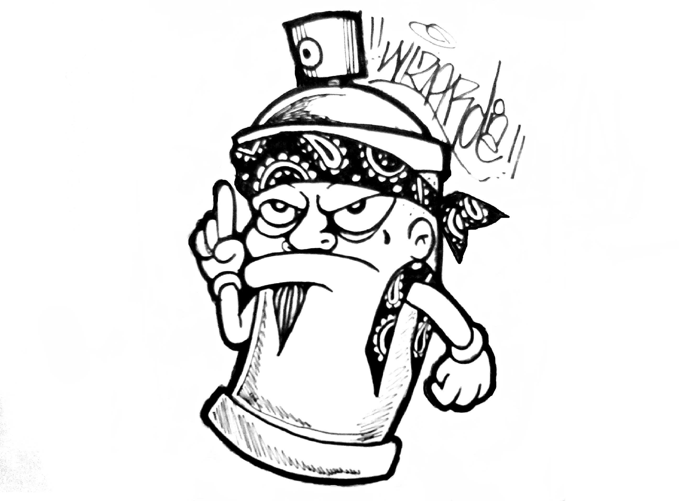 2592x1912 Gangster Drawings Spray Can