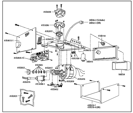 528x450 Garage Door Opener Spares For Motorlift Ml 4000 And Ml 5000.