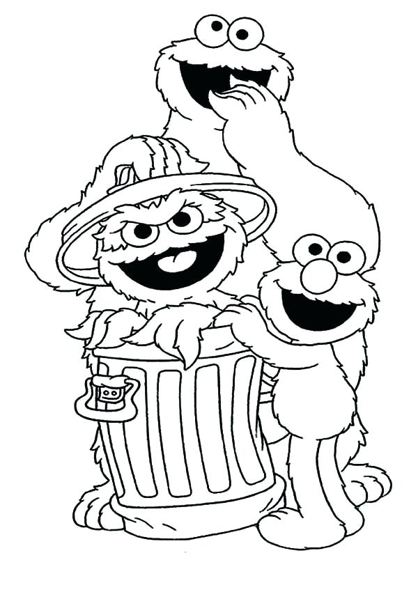 600x850 Coloring Pages Elmo Coloring Pages Cookie And With In Garbage Can