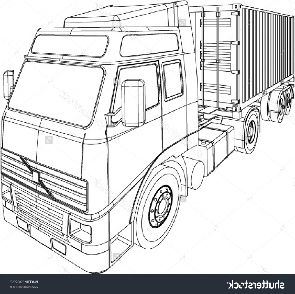 1024x1023 3d Drawing Of A Truck Garbage Truck Transport Pencil To Draw Step