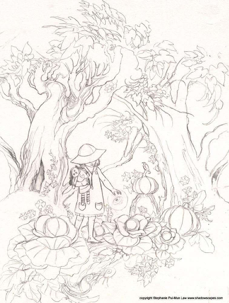 756x1000 Midnight Ramblings Garden Sketch