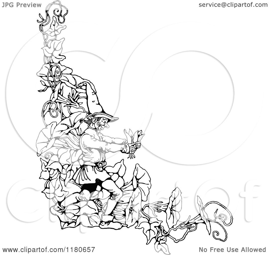 1080x1024 Clipart Of A Retro Vintage Black And White Gnome And Garden
