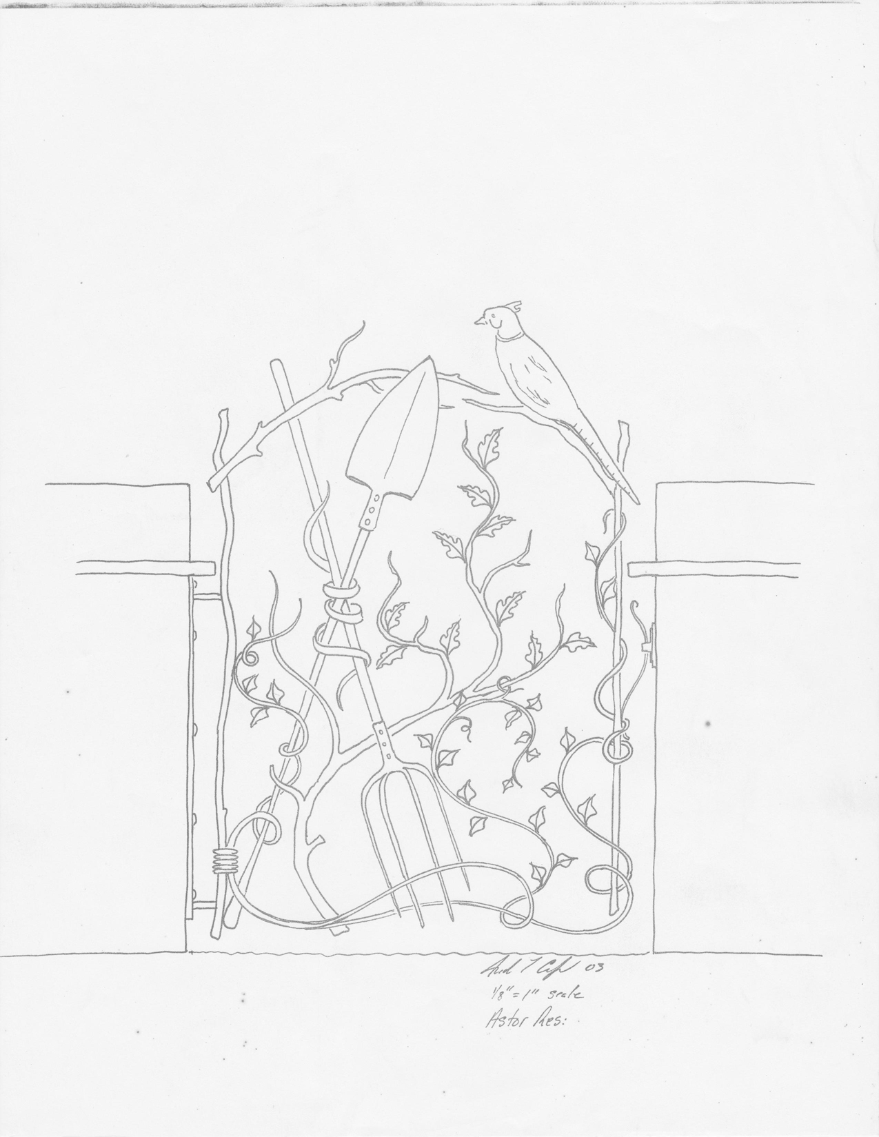 1275x1649 Sketch For The Astor Gate, Which Now Lives Happily In England