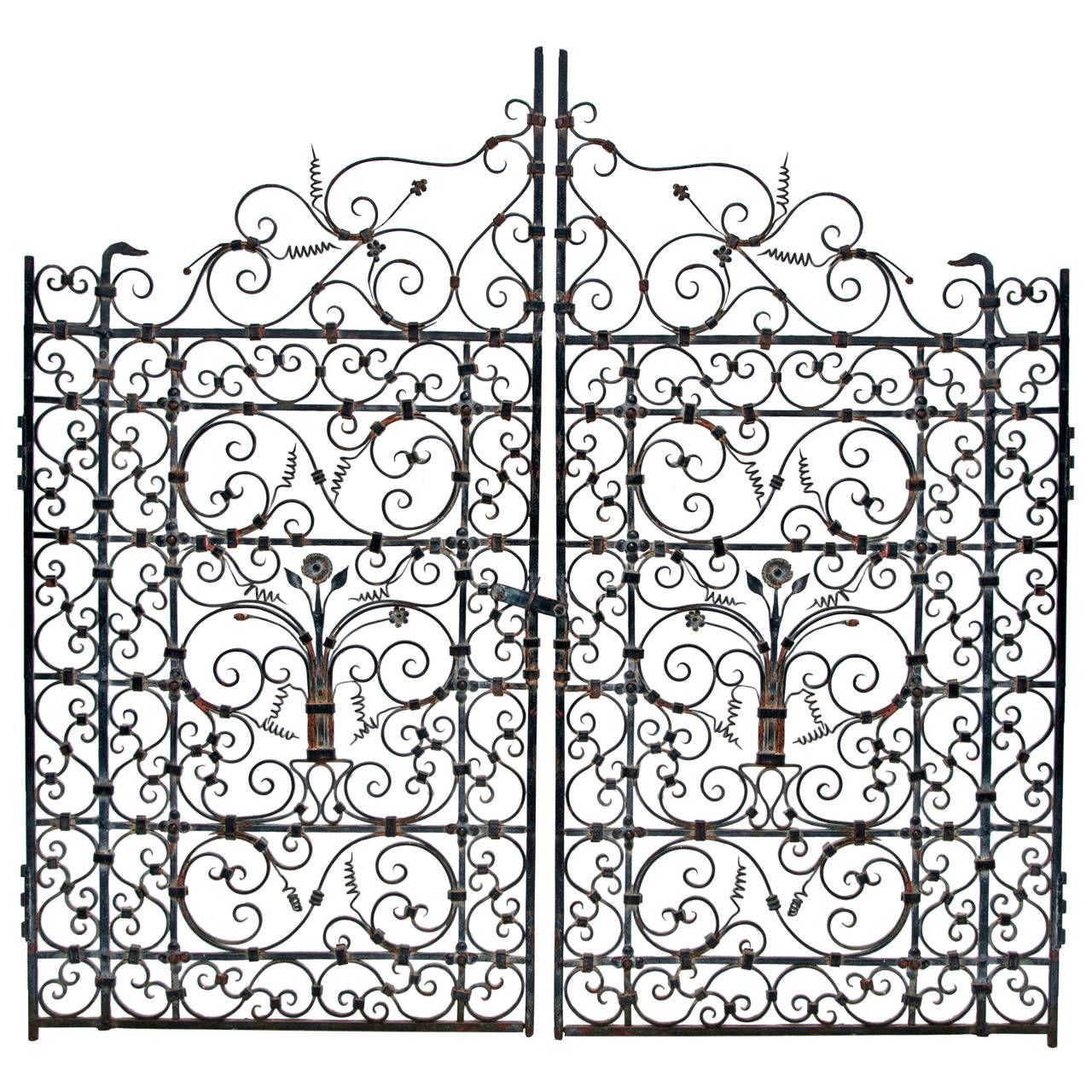 1280x1280 French Or Spanish Wrought Iron Garden Gate, Circa 1820