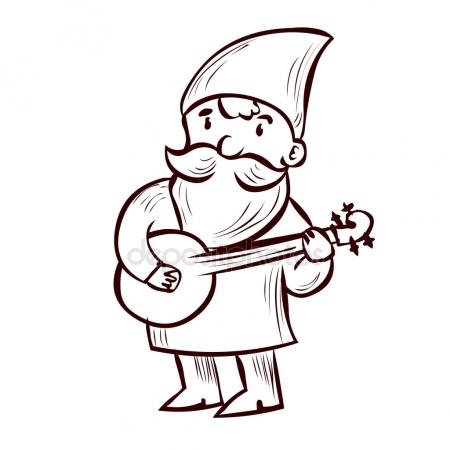 450x450 Hand Drawn Garden Gnome Stock Vector Dergriza