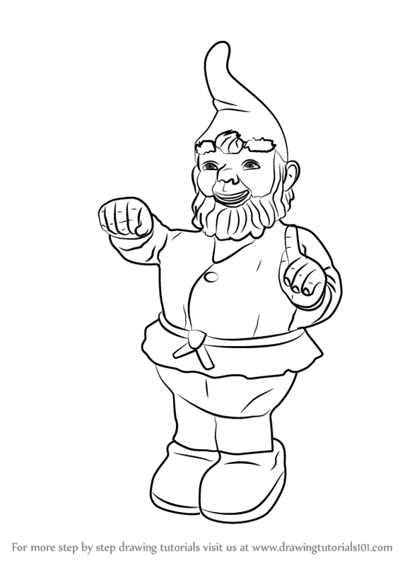 566x800 Learn How To Draw Garden Gnome (Everyday Objects) Step By Step