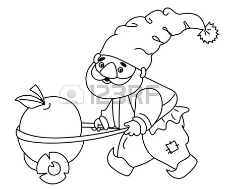 450x375 Vector Set Of Cute Cartoon Gnomes Working. Vector Garden Gnome