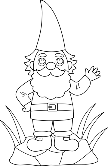 359x550 Colorable Garden Gnome