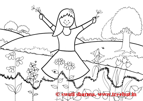 500x353 Garden Scene Clipart