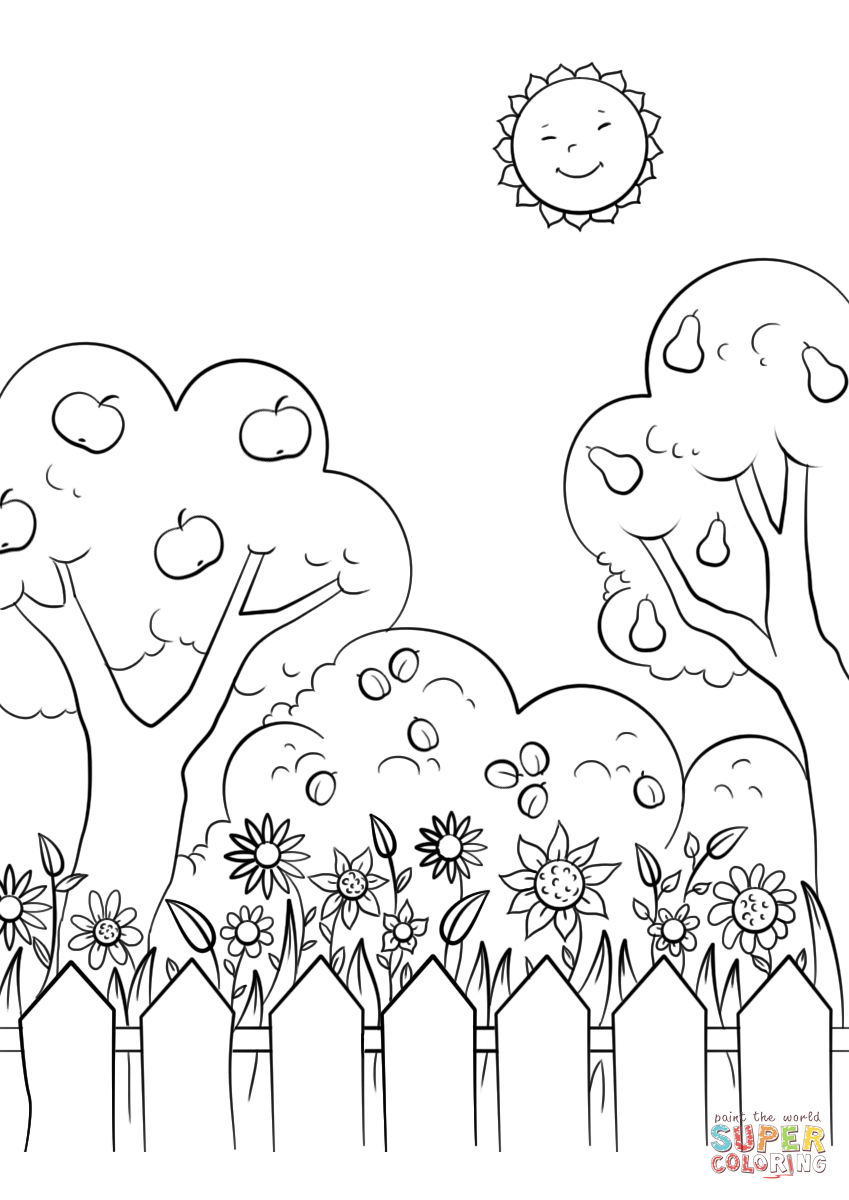 849x1200 Beautiful Garden Coloring Page Free Printable Coloring Pages