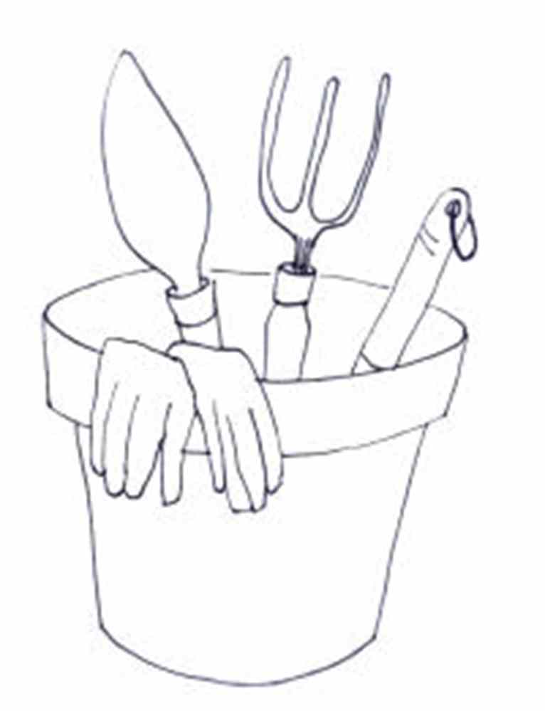 766x999 Garden Tools Drawing Info