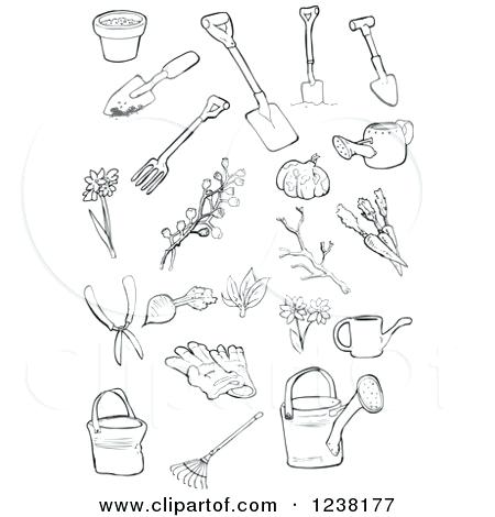450x470 Drawing Of Garden Tools Vintage Drawing Gardening Tools Drawing