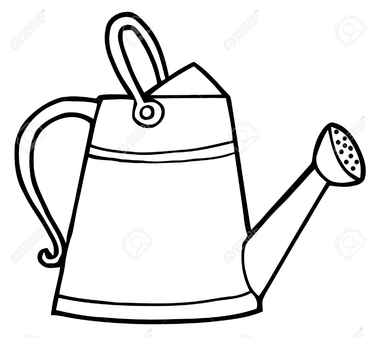 1300x1164 Watering Can Drawing Coloring Page Outline Of A Gardening Watering