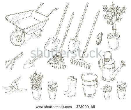 450x380 Gardening Tools Drawing Saleros.club