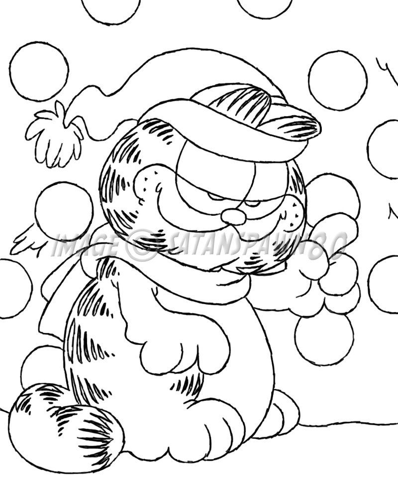 800x983 Garfield Christmas Sketch By Satanspawn80