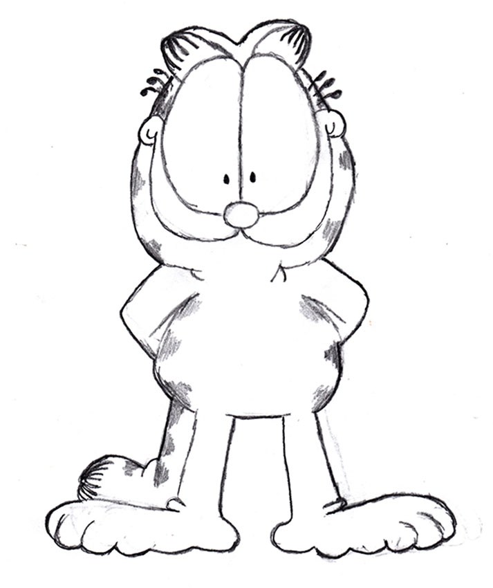 713x850 Garfield By Jackson, Age 13. Cartoon Fan Art By Child. Kid