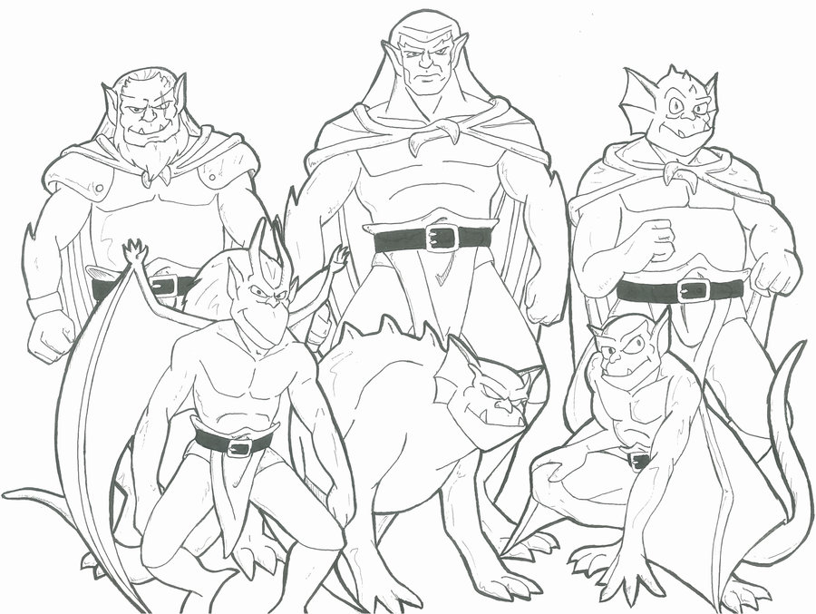 900x677 Gargoyles Group Sketch1p21 By Pedlag