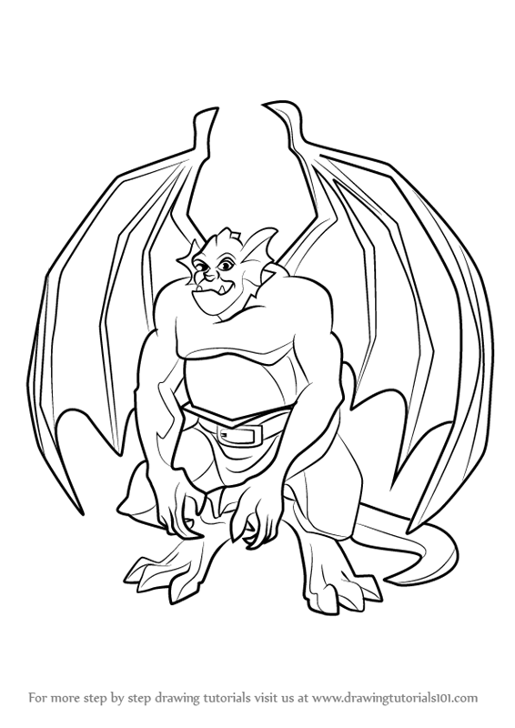 566x800 Learn How To Draw Broadway From Gargoyles (Gargoyles) Step By Step