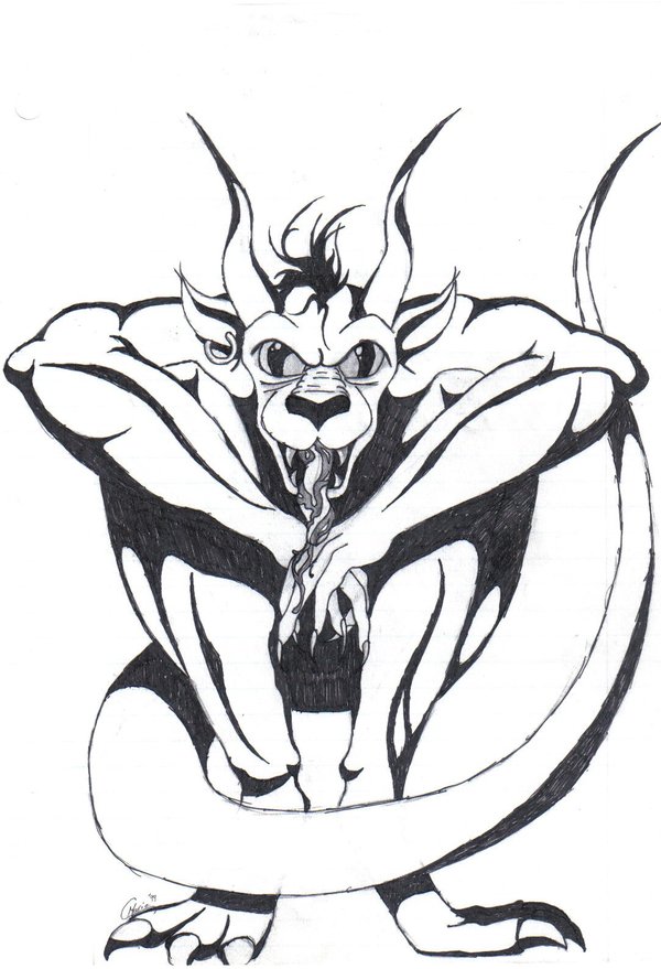 600x879 Wingless Gargoyle By Dragonkitty13