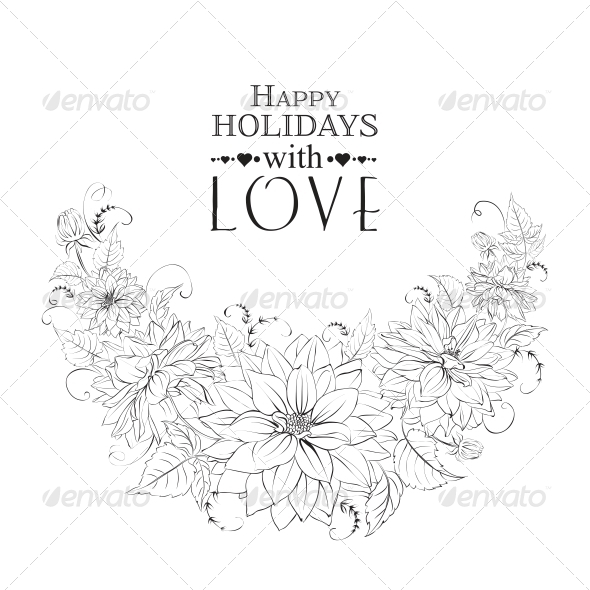 590x590 Garland Of Chrysanthemum Isolated. By Kotkoa Graphicriver