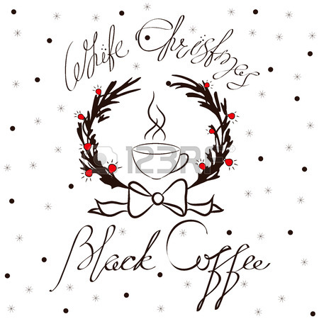 450x450 A Set Of Drawings With Wreaths And Diffetent Kind Of Coffee Mugs