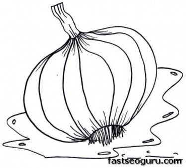 375x338 Printable Vegetable Garlic Coloring Page
