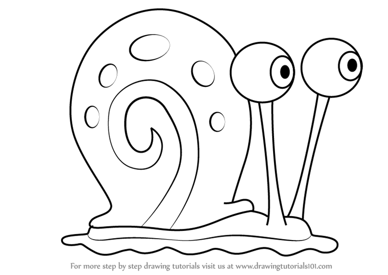 800x566 Learn How To Draw Gary The Snail From Spongebob Squarepants