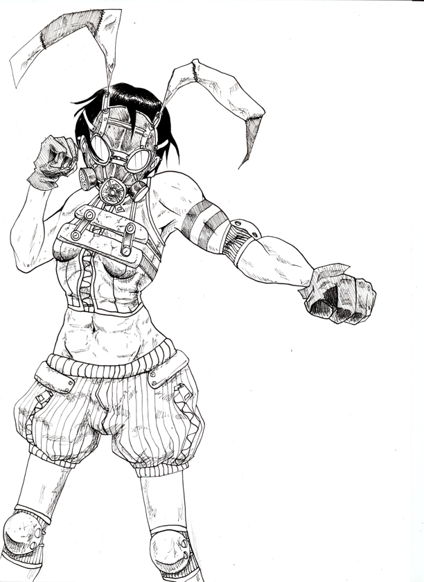 612x840 Gas Mask Character Inked By Pennydox