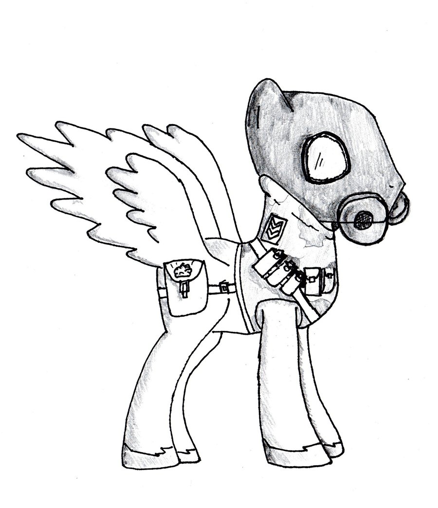 900x1044 Gas Mask Pony Scout By Lonewolfmark