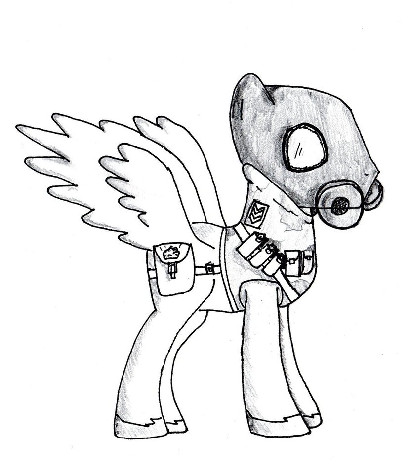 830x963 Gas Mask Pony Scout By Lonewolfmark
