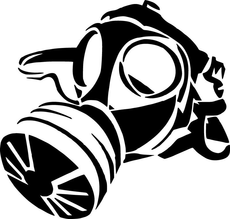 800x762 Gas Mask Die Cut Vinyl Sticker Decal Sticky Addiction
