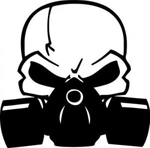 300x296 Skull Gas Mask Decal Sticker Jdm Laptop Chevy Dodge Ford 10 Colors