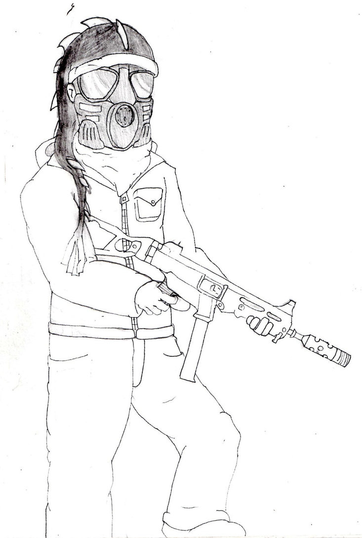 733x1089 Gas Mask Soldier By Invisoguy