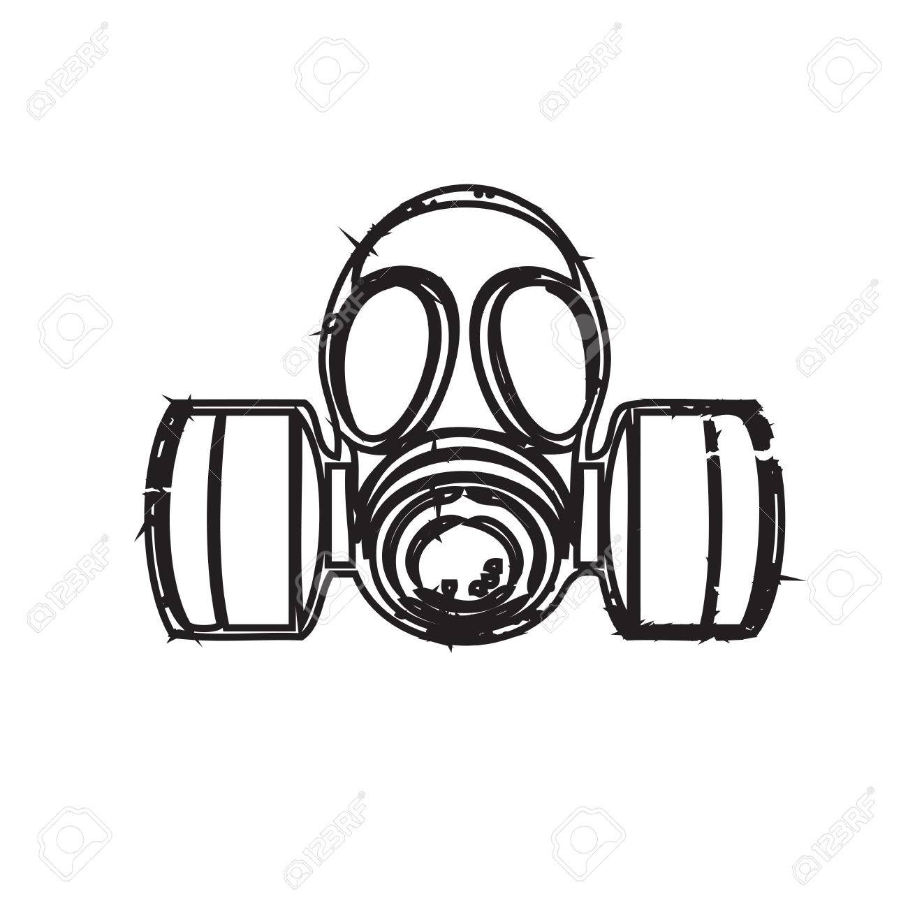 1300x1300 Gas Mask With Paint Splash Effect. Vector Illustration Isolated