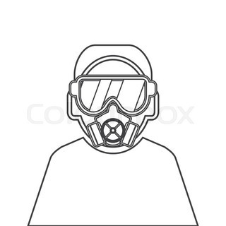 320x320 Gas Mask Vector Set. Gas Mask For Firefighters And Military