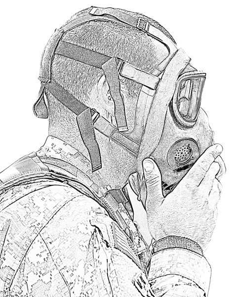 480x600 Pictures Gas Mask Soldier Drawing,