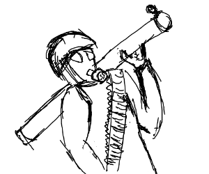 300x250 Black Amp White Soldier Has Gas Mask And Bazooka