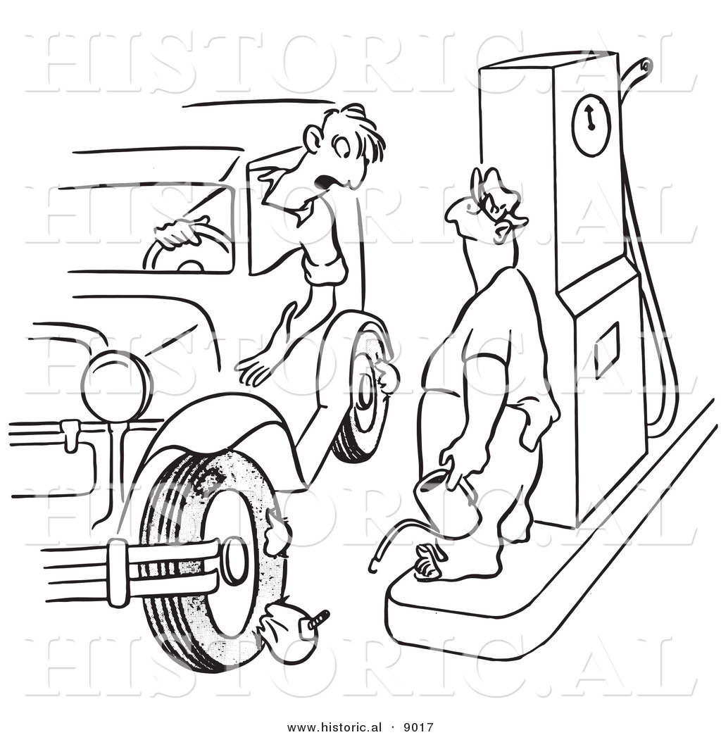 1024x1044 Historical Vector Illustration Of A Cartoon Man Parking Car