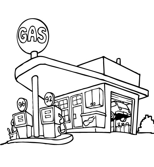 Gas Station Drawing at GetDrawings | Free download