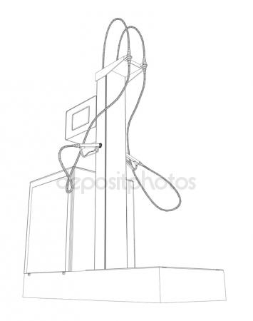 355x450 Wire Frame Vector Oil And Gas Station Equipment Stock Vector